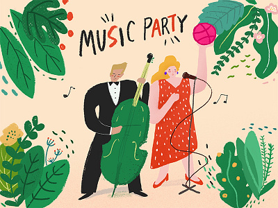 MUSIC PARTY dribbble hello illustrations 插画
