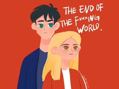 The End of the F***ing World boy design girl logo people red vector young 插画