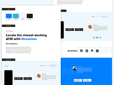 Stressless Style tile adobexd color palette concept design landing page mockup navigation bar styletile typogaphy ui ux uielements web design