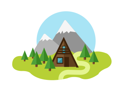 Mountain flat icon flat illustration gregory wojcik highland cottage icon illustration landscape likedesign mountain