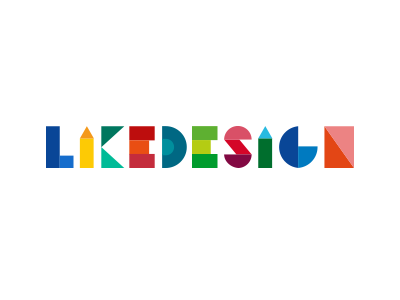 likedesign block letters colored blocks flat design logo typography