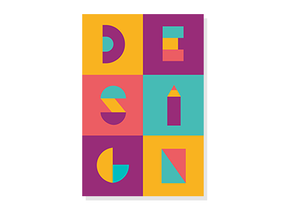 typo poster blocks geometry minimal squares typography