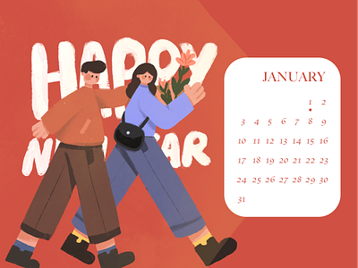 calendar January design illustration