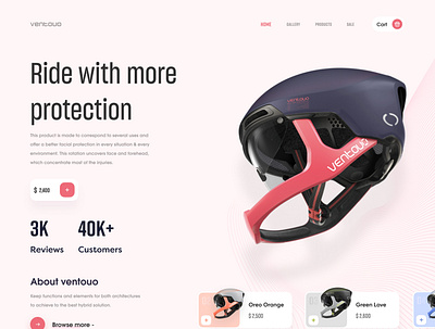 Helmet Web Header 2020 trends adobe app clean design figma flat header design ui ux web website