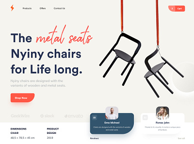 Web Header for Nyiny Chairs 2019 trends 2020 trends abstract adobexd art branding clean design flat header design ui ux web website