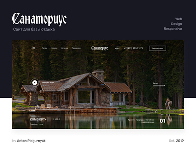 Sanatorium / Hotel / Website 2019 booking design first screen firstscreen hotel web webdesign website