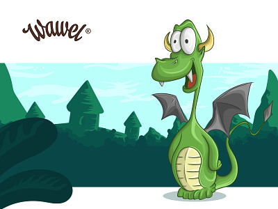 Concept and illustration of the dragon for Wawel character dragon game illustration