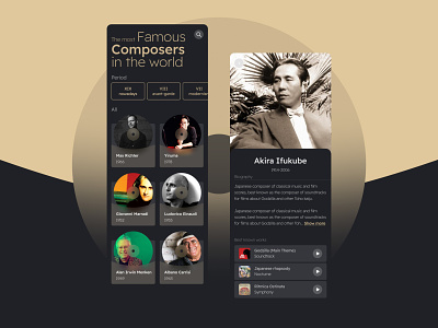 World composers app application composers design figma mobile music simple ui ux