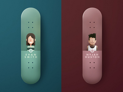 Fictive Board Serie Design - 02 element graphic design illustration minimal portrait skateboarding
