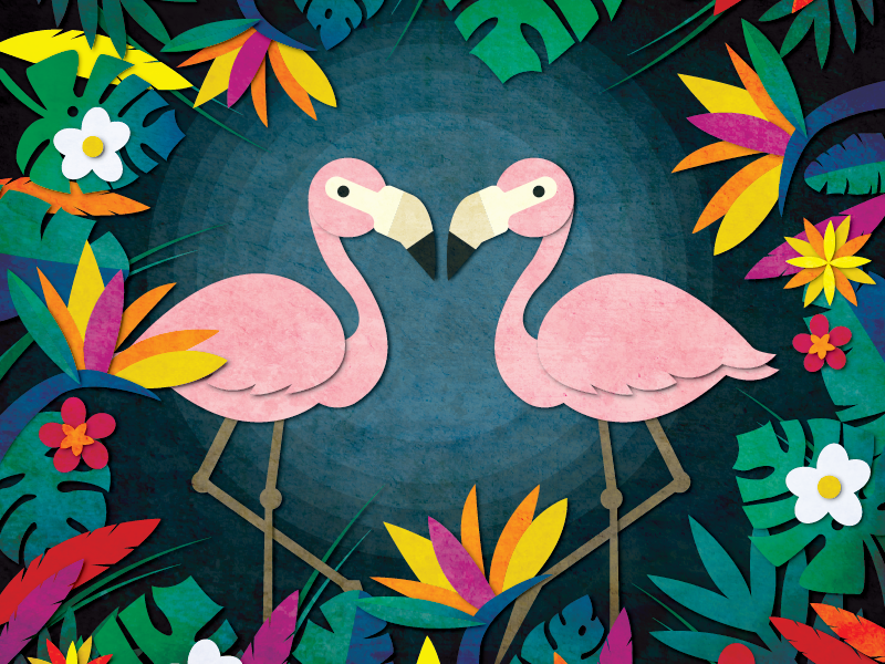 Flamingos In Love By Ultrakuik On Dribbble