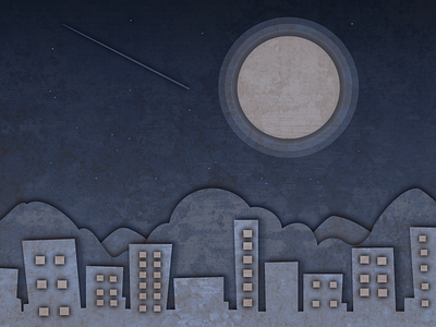 City city landscape moon night