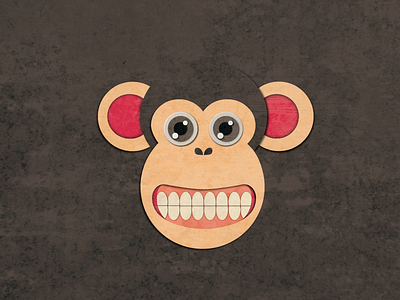 Monkey animal happy illustration monkey shadows smile teeth texture