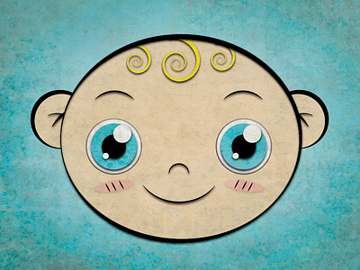 Baby baby blue design eyes face friendly happy illustration shadows texture