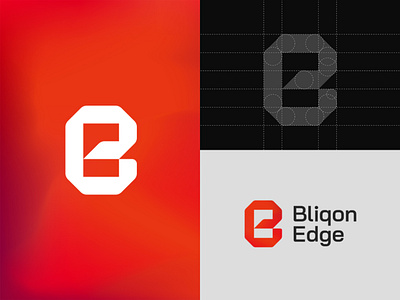 Bliqon Edge Logo Branding branding design graphic design identity illustrator letter logo logodesign mark orange typography