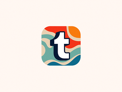 tumblr app icon concept abstract android app blue color colour concept creative dribble graphic design icon ios letter logo psychedelic red t tumblr wave yellow