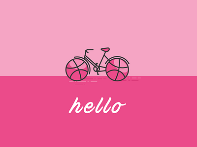 Hello Dribbble art dribbble first hello illustration shot