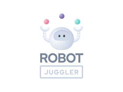Robot Juggler Logo brand brand design design future ilustrator juggling logo logo design modern modern design modern logo robot