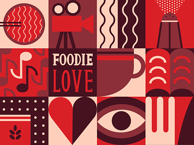 Foodie Love design digital drawing flat flat design foddie food foodielove foodies geometric geometric design geometric illustration hbo illustration illustrator shape shapes vector