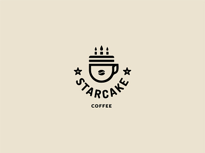 Starcake Coffee branding design icon logo minimal type typography