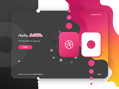 Hello, Dribbble design dribbble ball hello dribble hi dribbble illustraion ui