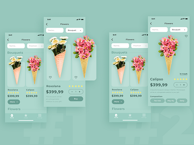 Order flowers / app concept app design flat minimal ui ux