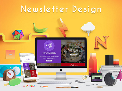 Newsletter Design branding design icon illustration responsive design vector web website