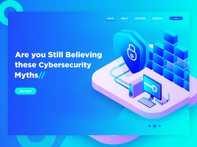 Cybersecurity Landing Page icon illustration landing page ui ui design ui ux design ux vector web website
