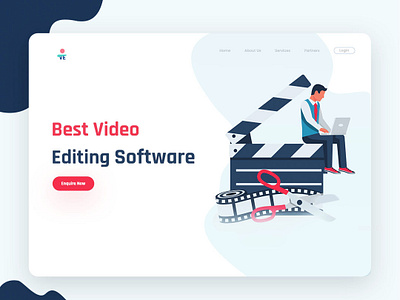 Video Editing Software Landing Page Design design illustration landing page ui ui design ui ux design ux vector web website