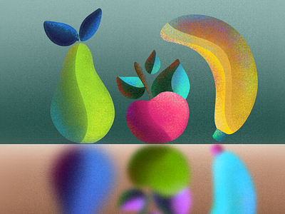 Psychedelic fruits dots flat flat vector fruit fruits illustration procreate vector