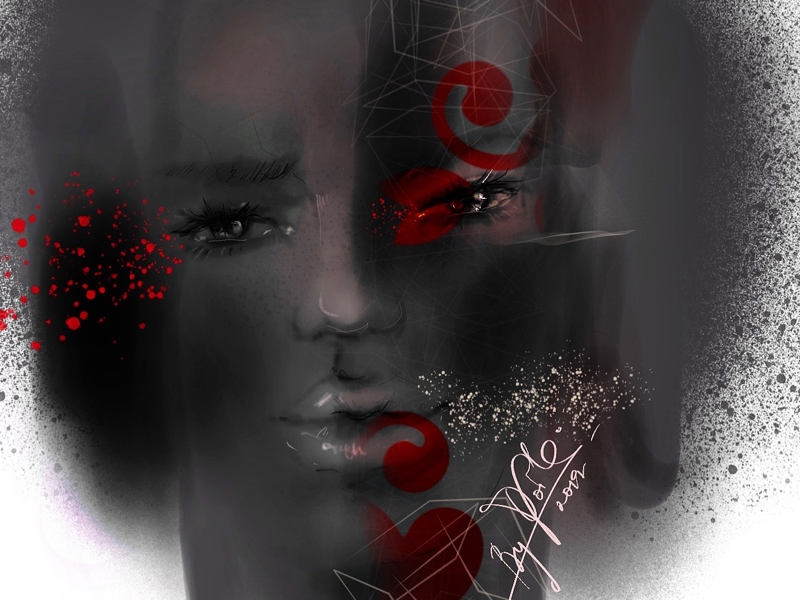 U r mine! lips eyes art crazy illustration procreate bw character portrait