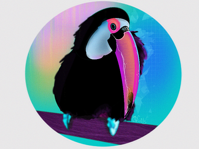 Mood bird 🐦 2d bird blue cartoon character color colorful digital fauna flat flora illustration new pink procreate rainbow realistic vector