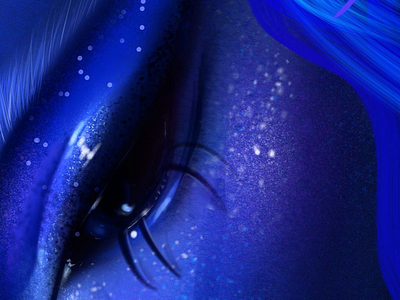 Fragment of Nebula by OV blue character cosmic cosmos digital dots illustration portrait procreate ufo