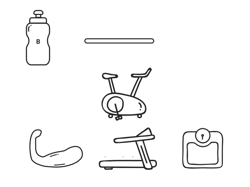Doodle health and fitness icons Animation 2.5d adobe after effect animation animation after effects gif gif animation html5 illustration lottie lottiefiles vector animation