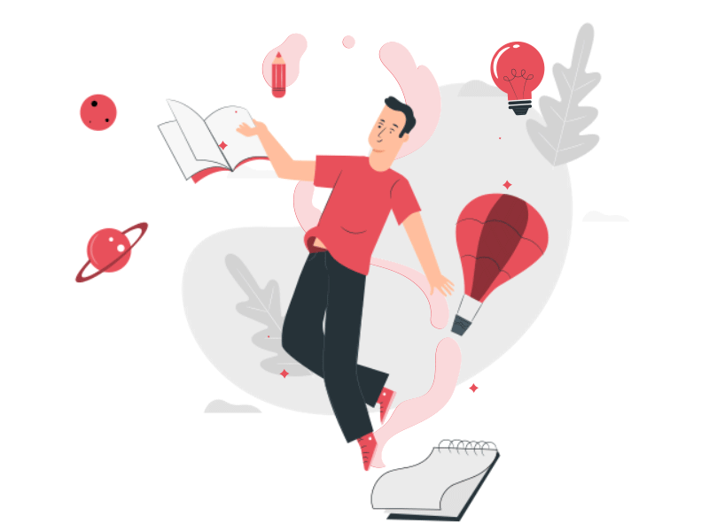 Man flying with books 2.5d adobe after effect animation 2d animation after effects gif animation html5 illustration animation lottie lottiefiles svg animation vector animation
