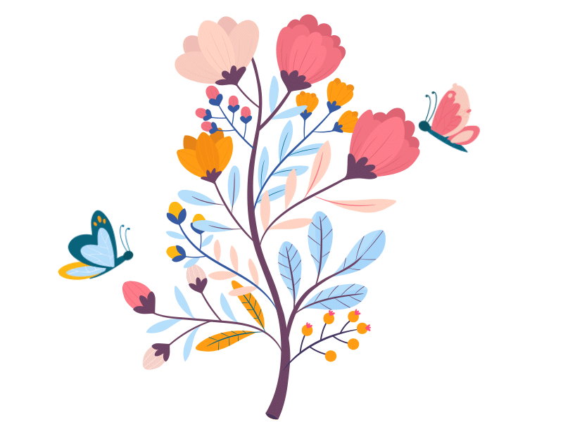 Floral Branch 2.5 2.5d 2d animation animation animation after effects gif gif animated gif animation gifs html5 lottie lottiefiles svg animation vector animation