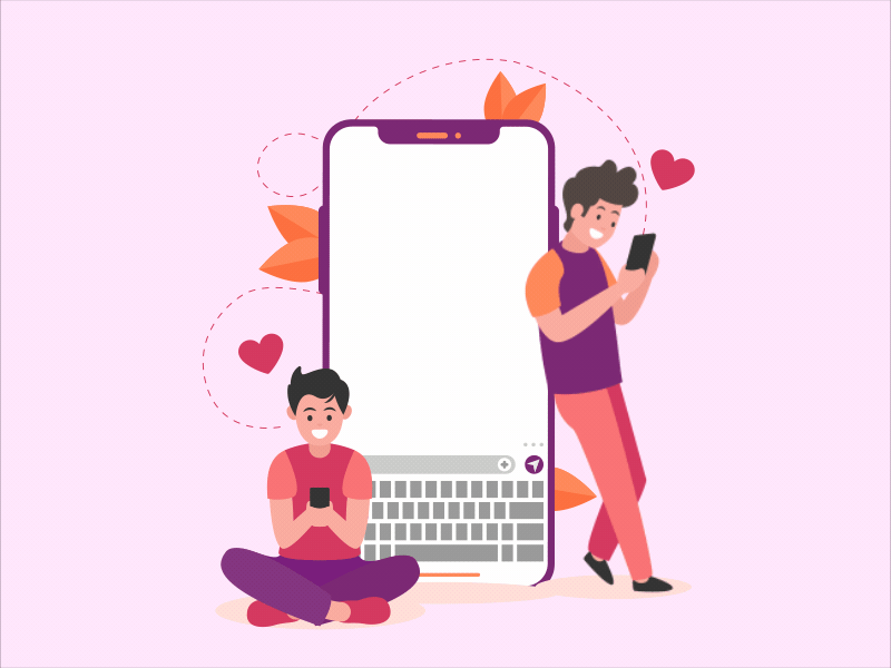 Dating App_ Online Chat 2.5d adobe after effect aftereffects animation animation 2d gif gif animation html5 lottie lottiefiles svg animation vector animation