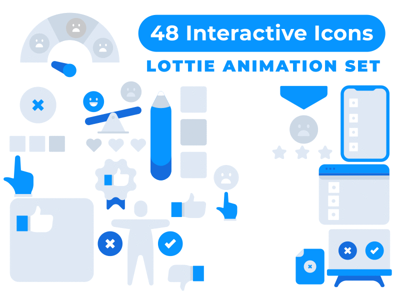 48 Interactive Icon animation pack _ Lottie Marketplace