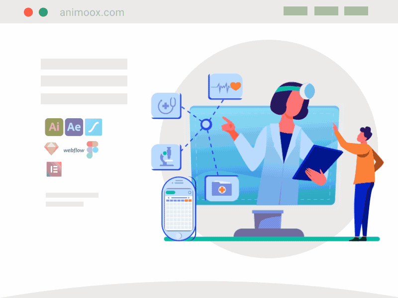 Doctor consultation online_Lottie Animation for free by Animoox Studio ...