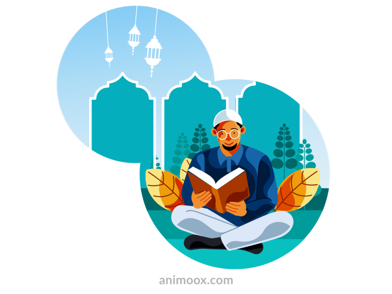 Muslim reads the Koran in the month of Ramadan 2.5d adobe after effect allah animation after effects design gif animation holy book illustration illustration animation islamic koran lottie lottiefiles pray quran ramadan kareem ramdan svg animation