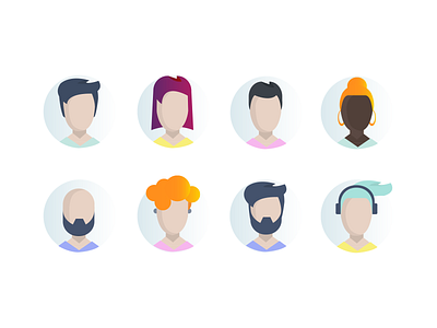 Avatars avatar character characters face illustration people vector