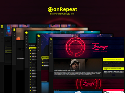 onRepeat - Discover the Music You Love app branding design flat interface interface design logo minimal ui ui ux ux web website