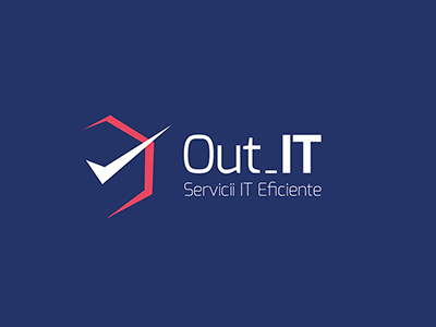 Out-IT Logo Design blue concept design install it logo outsourcing pc services