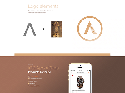 Amos - Wood Watches Logo Design & App Prototype app bold contrast design flat ios iphone logo modern simple ui