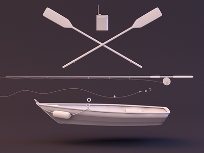 Tools of the trade 3d fishing illustration modeling