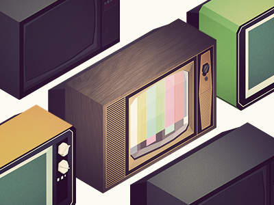 TV's polygon retro tv vector