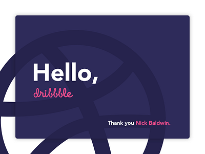 Hello Dribbble