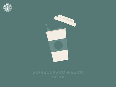 Starbucks branding corporate design flat logo poster starbucks