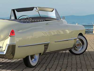 Old School Cadillac Convertible - 1949 3d cadillac cgi maya