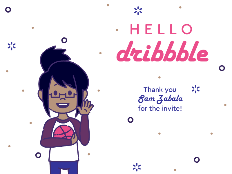 Hello Dribbble animation debut dribbble flat gif animation hello