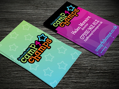 Camp 4 Champs Business Card branding business card kids sports club